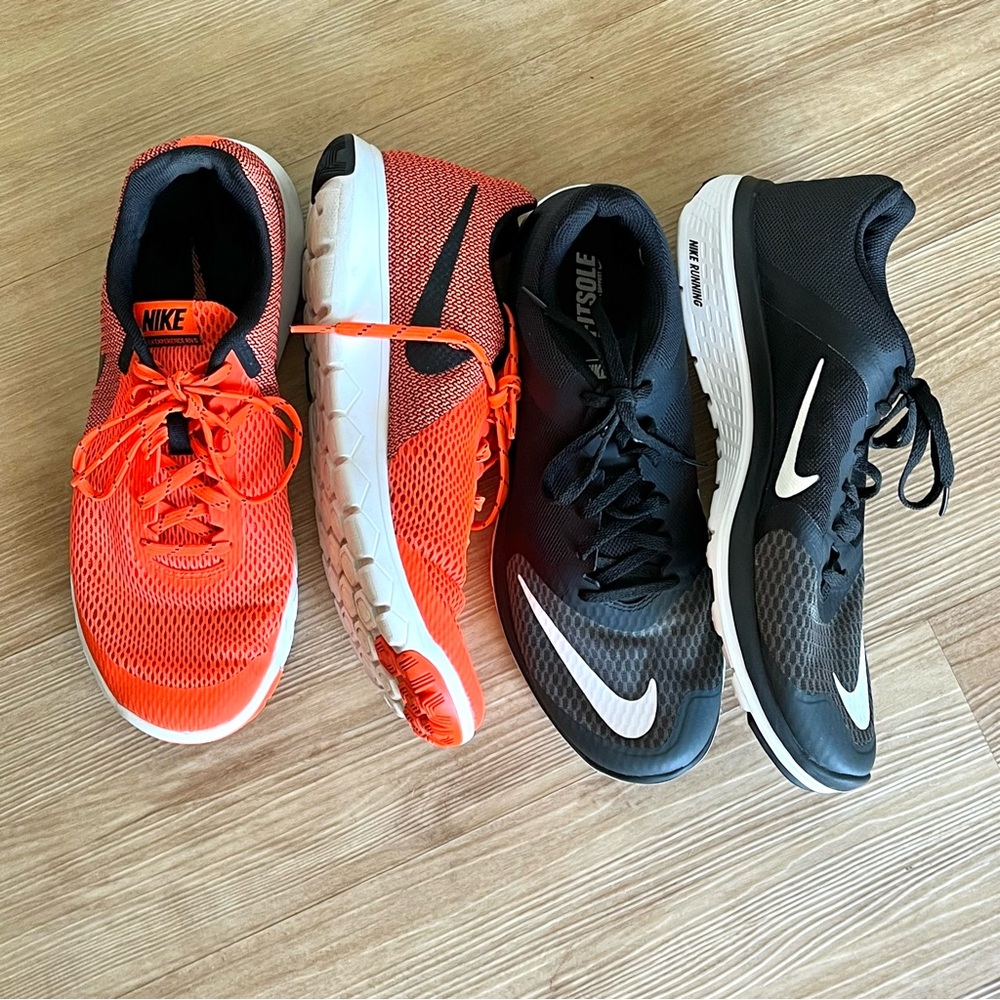 Nike Athletic Shoes in Vibrant Orange and Classic Black